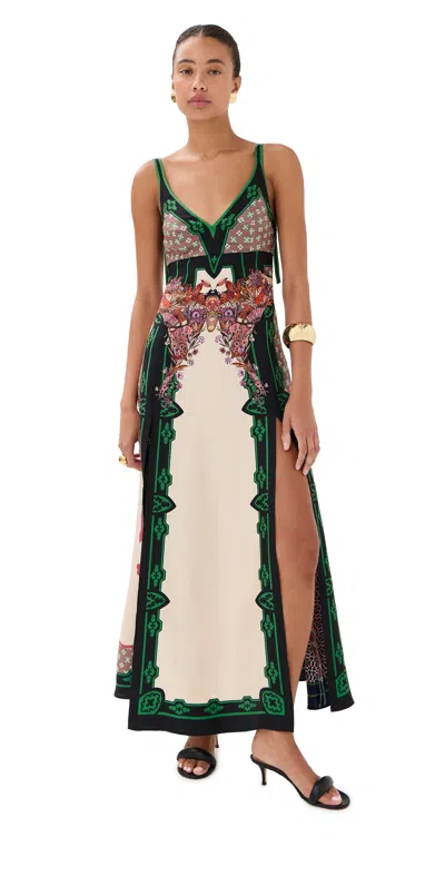 La Doublej La Favorita Printed Silk-twill Halterneck Maxi Dress In Multi