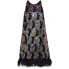 La Doublej La Fenice Mini Dress In Spritz Blue Petrol