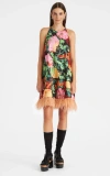La Doublej La Fenice Floral-print Minidress In Wonderland Black