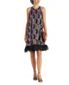 La Doublej La Fenice Mini Dress In Spritz Blue Petrol