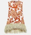 La Doublej La Scala Feather-detail Top In Multicoloured
