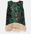 La Doublej La Scala Feather-trimmed Jacquard Top In Multi