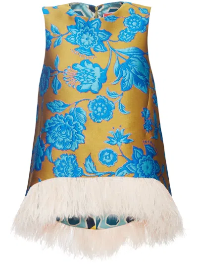 LA DOUBLEJ LA SCALA FLORAL-JACQUARD BLOUSE