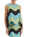 La Doublej La Scala Intarsio Waves Top In Color Block Nero