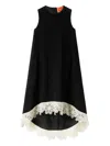 La Doublej La Scala Lace-embroidered Sleeveless Midi Dress In Black