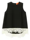 La Doublej La Scala Lace-hem Sleeveless Top In Black