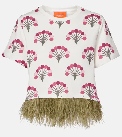 La Doublej La Scala Printed Cotton Jersey T-shirt In White