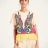 La Doublej La Scala Floral Feather T-shirt In Multi