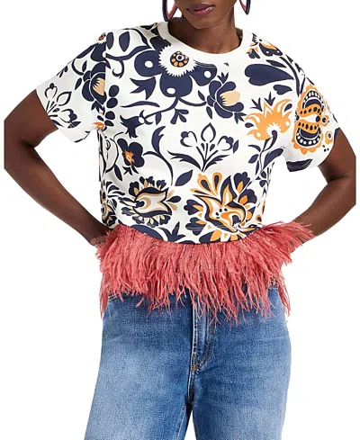 La Doublej La Scala Tee With Feathers