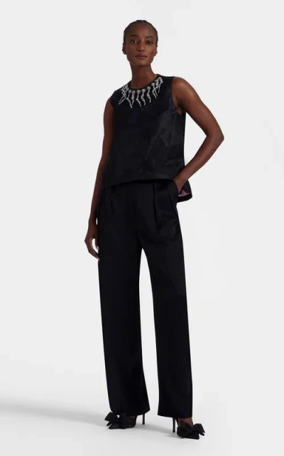 La Doublej La Scala Top Embroidered Sylph Jacquard Black