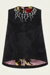 La Doublej La Scala Top In Sylph Black Embroidered