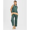 La Doublej La Scala Iconic Feather-trim Top In Jacquard Winter Sun Emerald