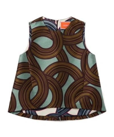 La Doublej Sleeveless Halter Top With Back Zipper Closure In Brown