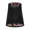 La Doublej La Scala Top In Sylph Black Embroidered In Sylph Black
