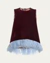 La Doublej La Scala Top In Dark Red