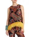 La Doublej La Scala Feather-trim Blouse In Jacquard Sicomore Black