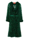 La Doublej Lace-embellishment Midi Dress In Green