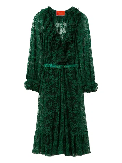 LA DOUBLEJ LACE-EMBELLISHMENT MIDI DRESS