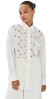 La Doublej Lacey Better Than Your Boyfriend's Shirt Ivory In Ivory