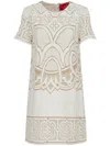 La Doublej Lacey Mini Swing Dress In Neutrals