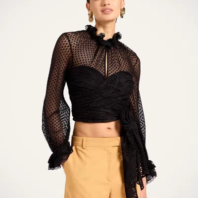 La Doublej Lacey En Pointe Top In Black