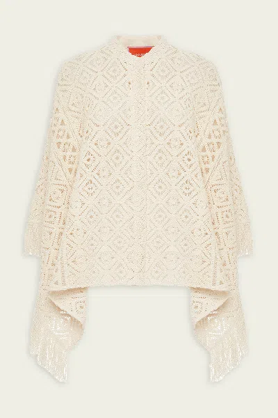 LA DOUBLEJ LACEY FOULARD SHIRT IN PLAZA CREAM