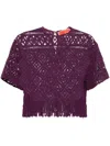 La Doublej Lacey La Scala Fringed Top In Purple