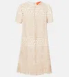 La Doublej Lacey Mini Swing Dress In Beige