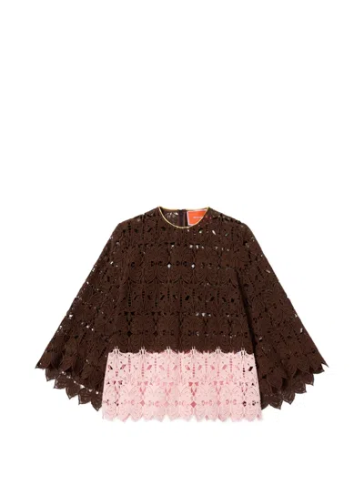 La Doublej Lacey Make An Exit Top In Brown