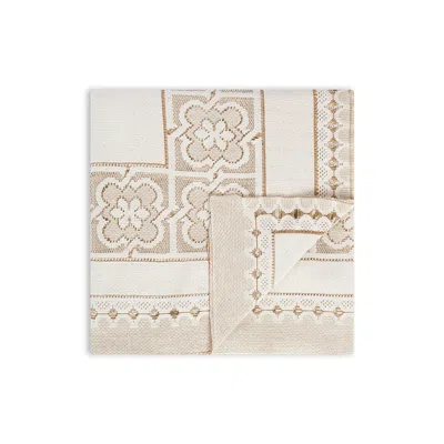 La Doublej Lacey Medium Tablecloth In Solid White Smoke