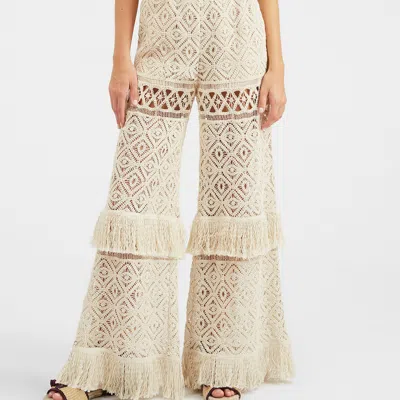 La Doublej Lacey Palazzo Trousers In Plaza Cream