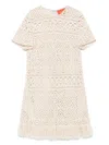 La Doublej Lacey Mini Swing Dress In Beige