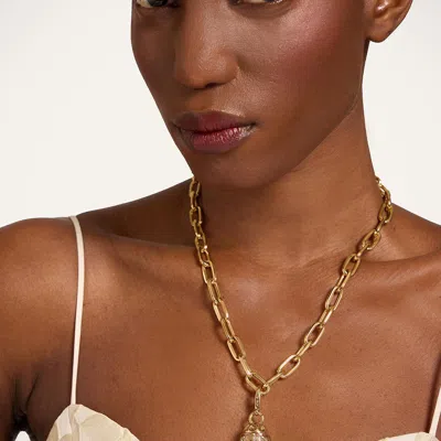 La Doublej Lady Scarab Charm In Gold