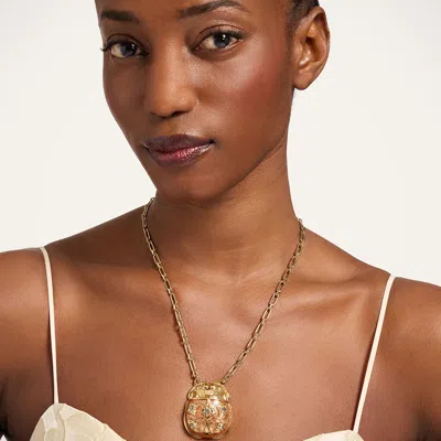 La Doublej Lady Scarab Necklace In Gold