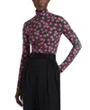 La Doublej Lampone Mini Emerald Turtleneck Top In Lampone Mini Emerald