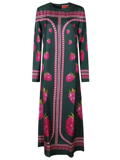 La Doublej Silk Swing Dress In Green
