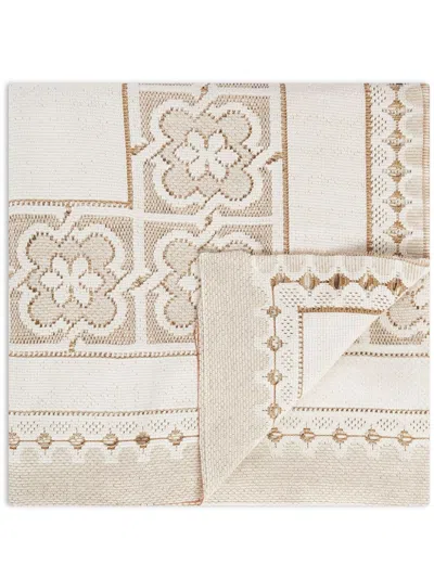 La Doublej Large Lacey Tablecloth (180cm X 350cm) In Neutrals