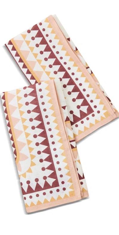 La Doublej Large Napkins Set Of 2 (45x45) Doric Placée In Neutral