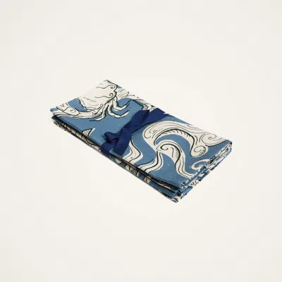 La Doublej Large Napkins Set Of 2 In Blue