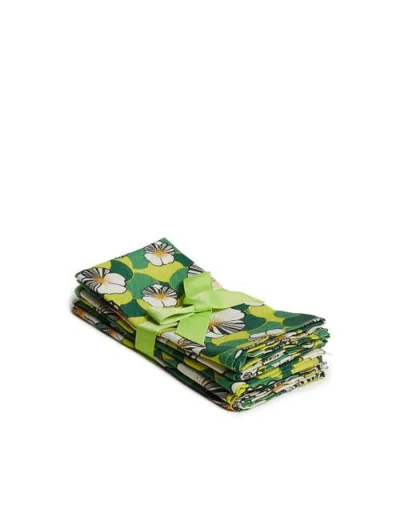 La Doublej Large Napkins Set Of 6 (45x45) Ninfea Green