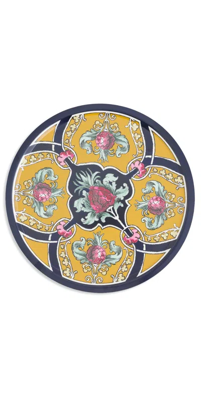 La Doublej Large Round Printed Tray Ananas