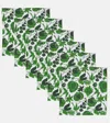 La Doublej Large Set Of 6 Floral Napkins In Green