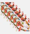 La Doublej Large Set Of 6 Floral Napkins In Multicoloured