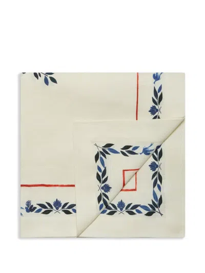 LA DOUBLEJ LARGE WILDBIRD LINEN TABLECLOTH