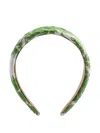 La Doublej Leaf-print Padded Head Band In Green
