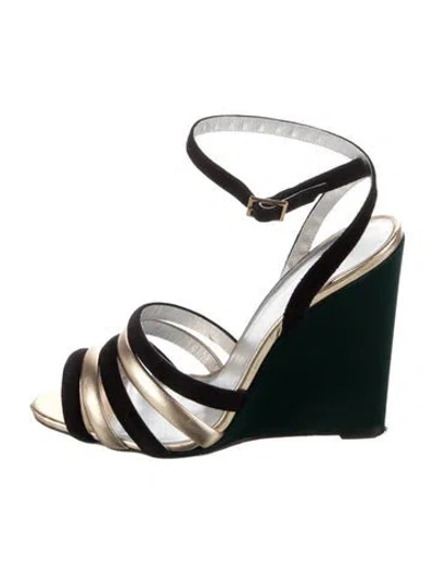 Pre-owned La Doublej Leather Slingback Pumps In Green
