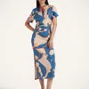 La Doublej X Lela Dress Dea Dahlia Sweater In Dea Dahlia Blue Petrol