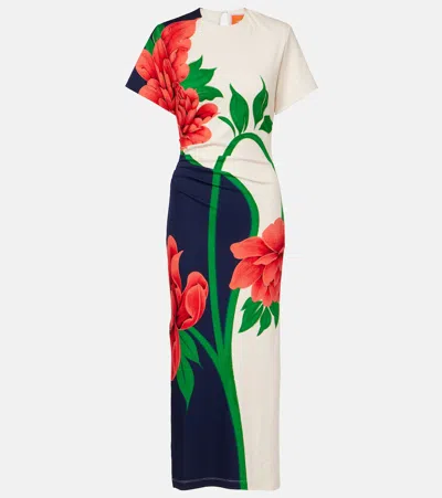 La Doublej Lela Floral Jersey Maxi Dress In Multi