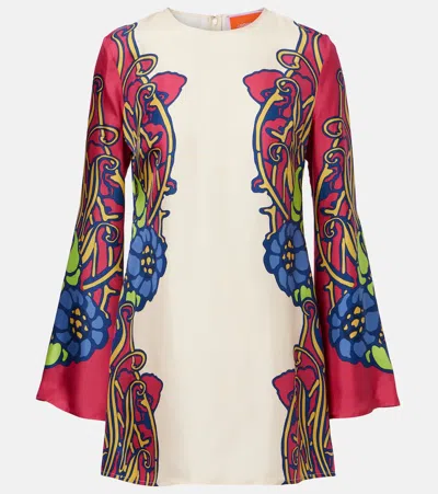 La Doublej Supreme Swing Floral Mini Dress In Animal Print