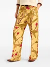 La Doublej Let Loose Floral-print Pleated Trousers In Yellow